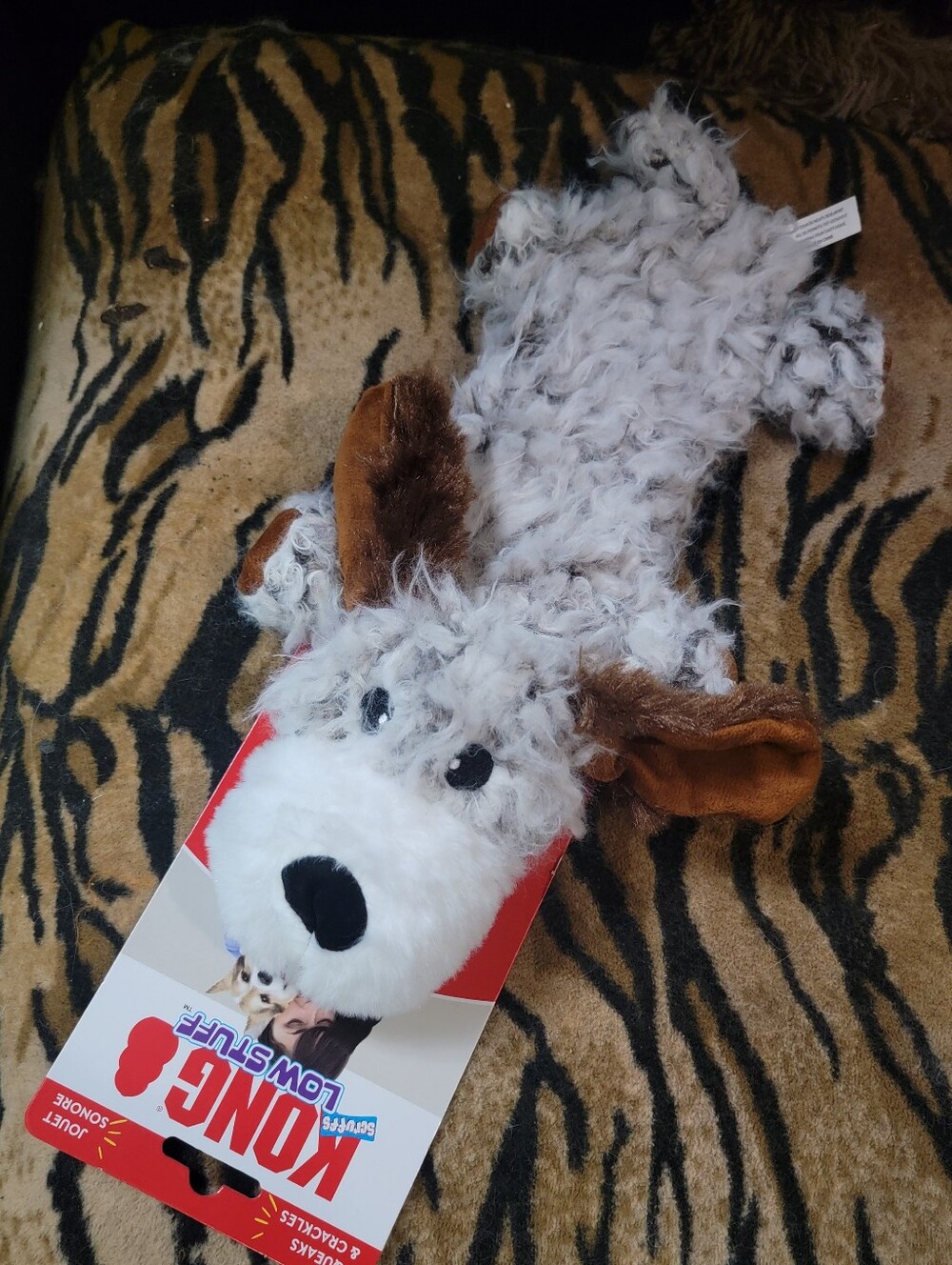 Kong Dog Scruffz Low Stuff Plush Squeaky Puppy Dog Toy Large Ea.